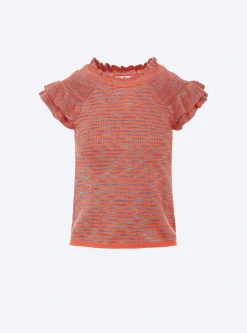 top en maille papier marbré