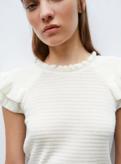 top en maille papier marbré