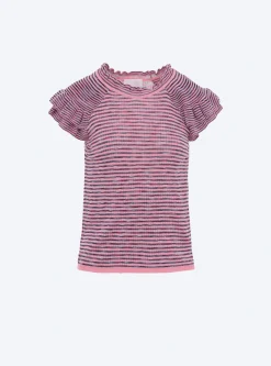 top en maille papier marbré