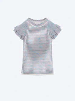 top en maille papier marbré