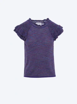 top en maille papier marbré