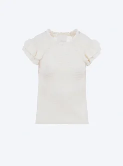 top en maille papier marbré