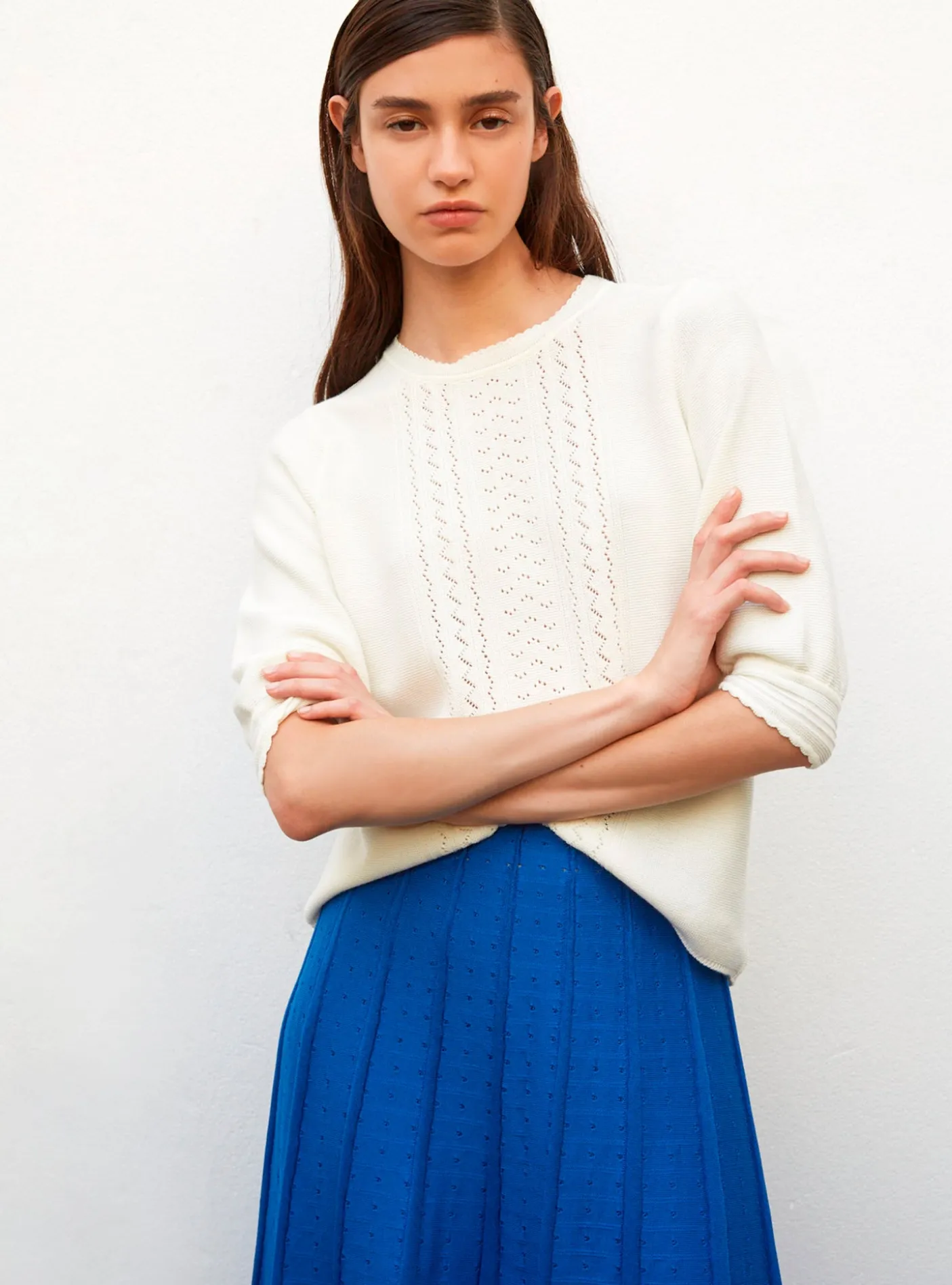 top en maille pointelle