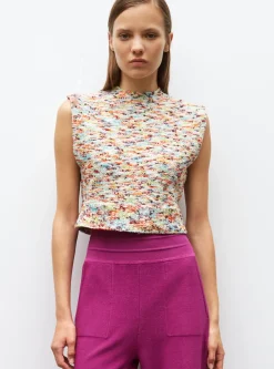 top en maille terrazzo
