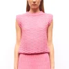 top en maille zellige uni