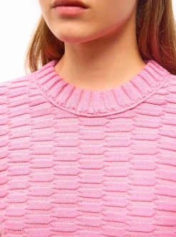top en maille zellige uni