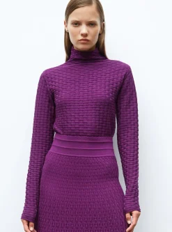 top fin en maille cannage