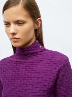 top fin en maille cannage