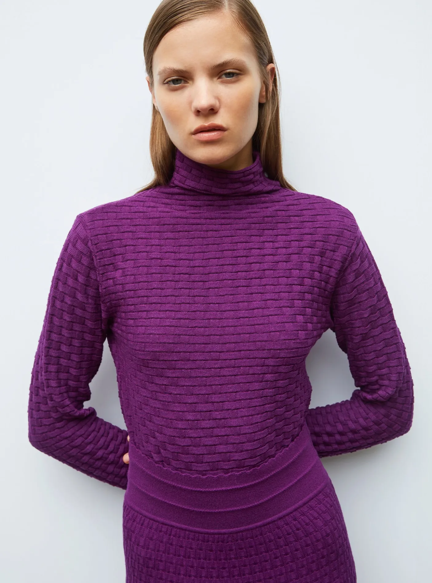 top fin en maille cannage