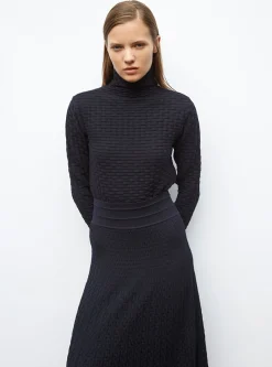 top fin en maille cannage