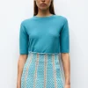 top fin maille manches coudes
