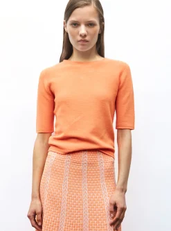 top fin maille manches coudes