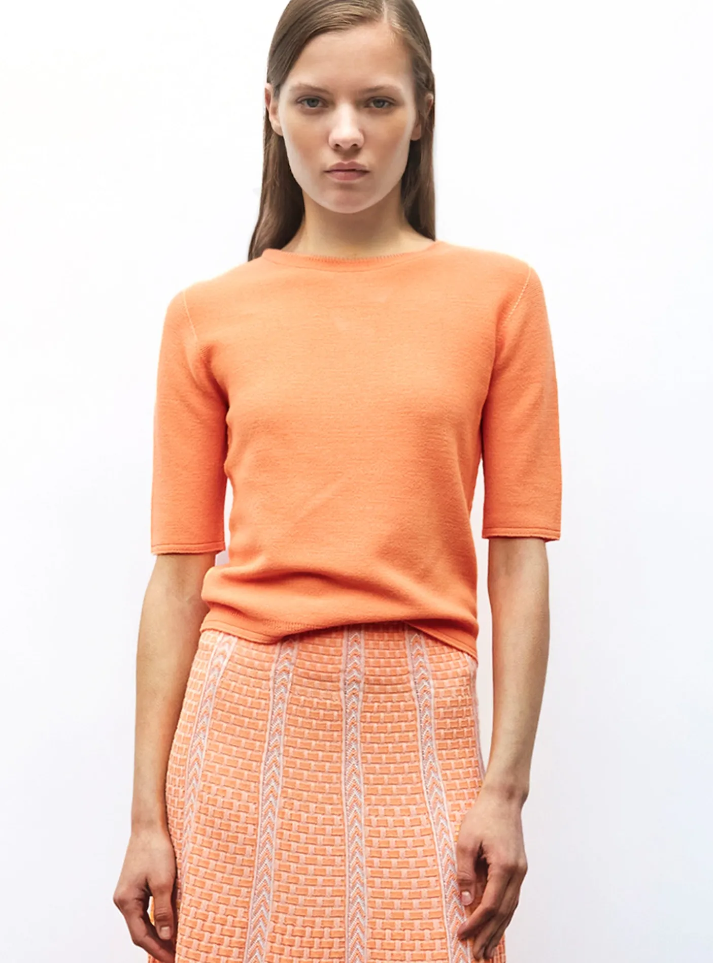 top fin maille manches coudes