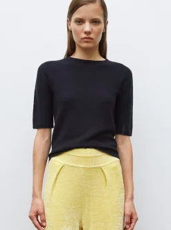 top fin maille manches coudes