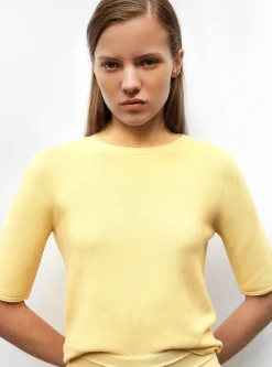 top fin maille manches coudes