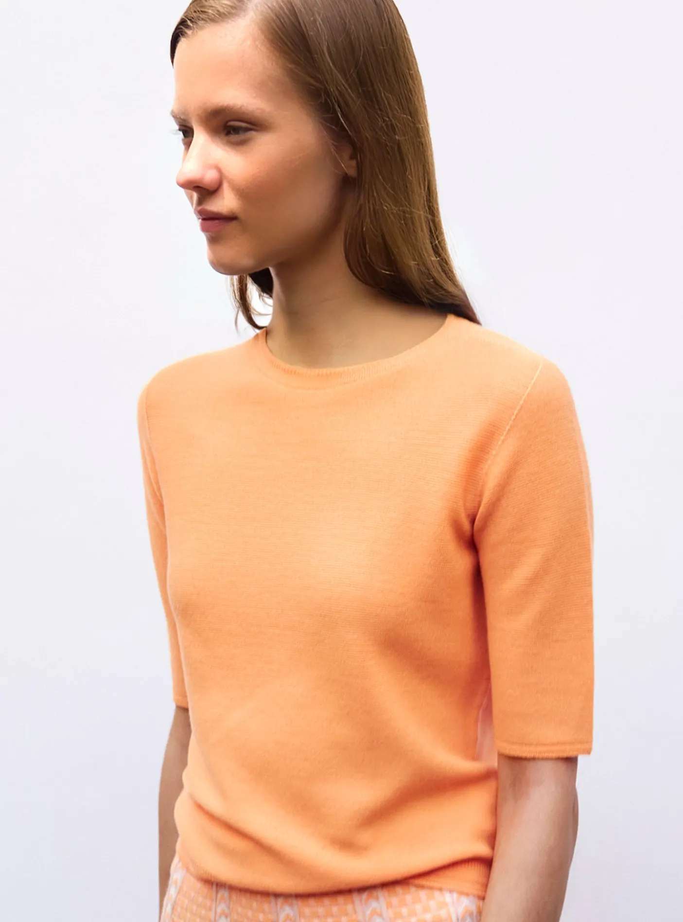 top fin maille manches coudes