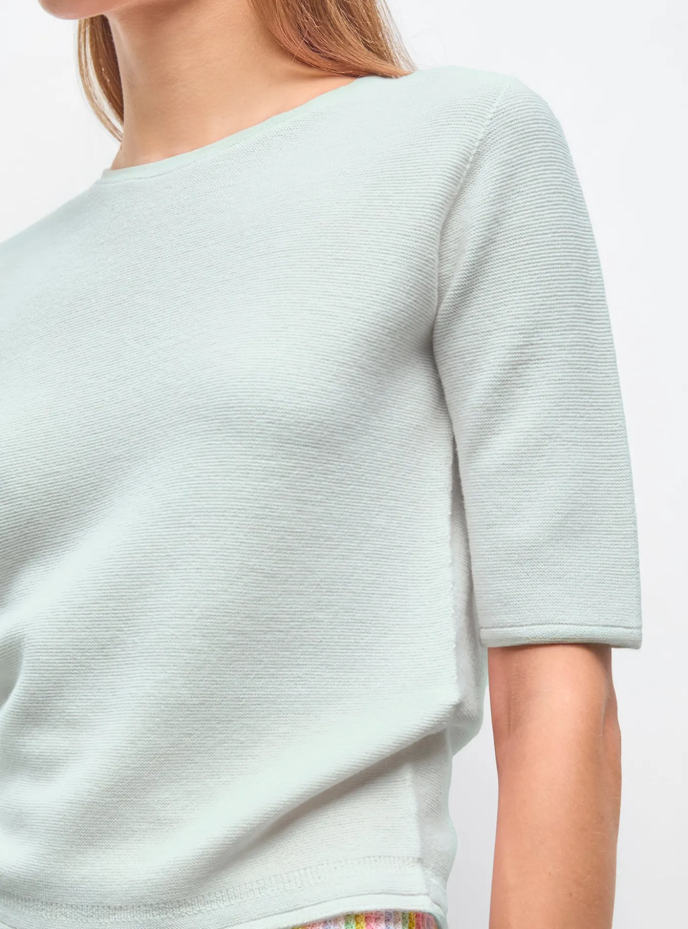 top fin maille manches coudes