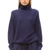 top fin maille point mousse col montant