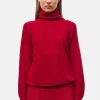 top fin maille point mousse col montant