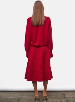 top fin maille point mousse col montant