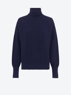 top fin maille point mousse col montant
