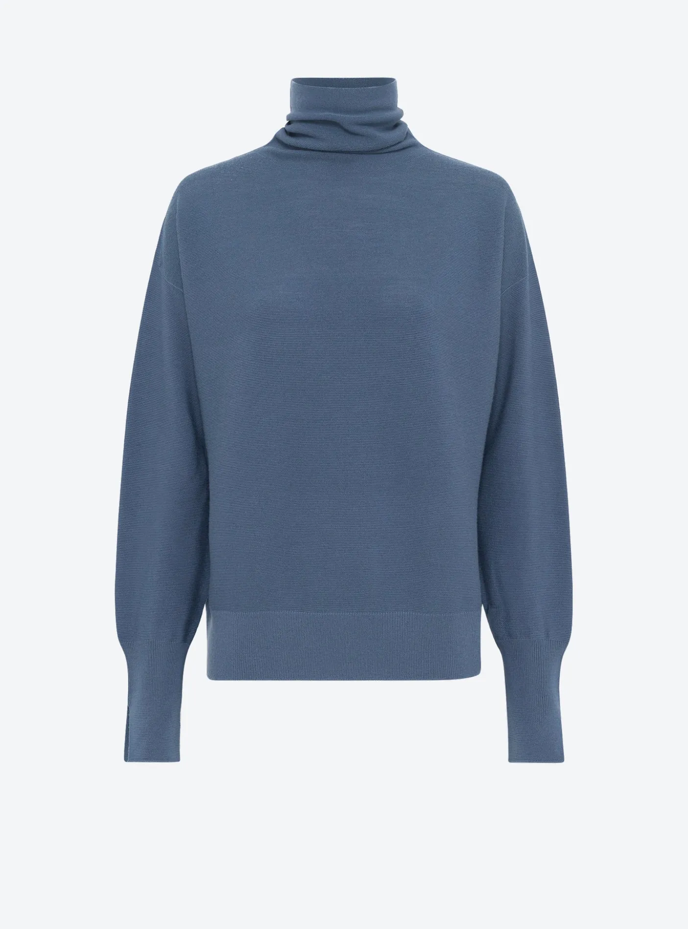 top fin maille point mousse col montant