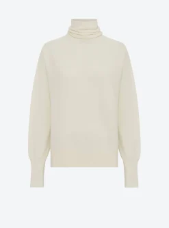 top fin maille point mousse col montant