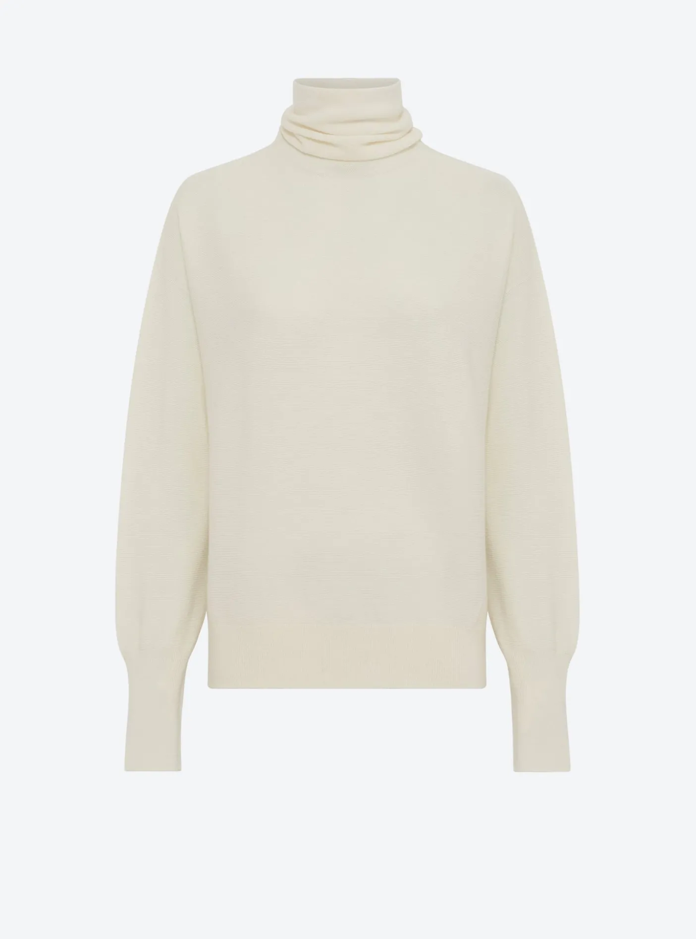 top fin maille point mousse col montant
