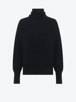 top fin maille point mousse col montant