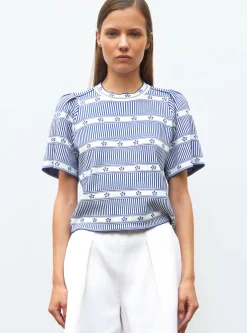 top jacquard mini fleurs