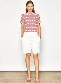 top jacquard mini fleurs