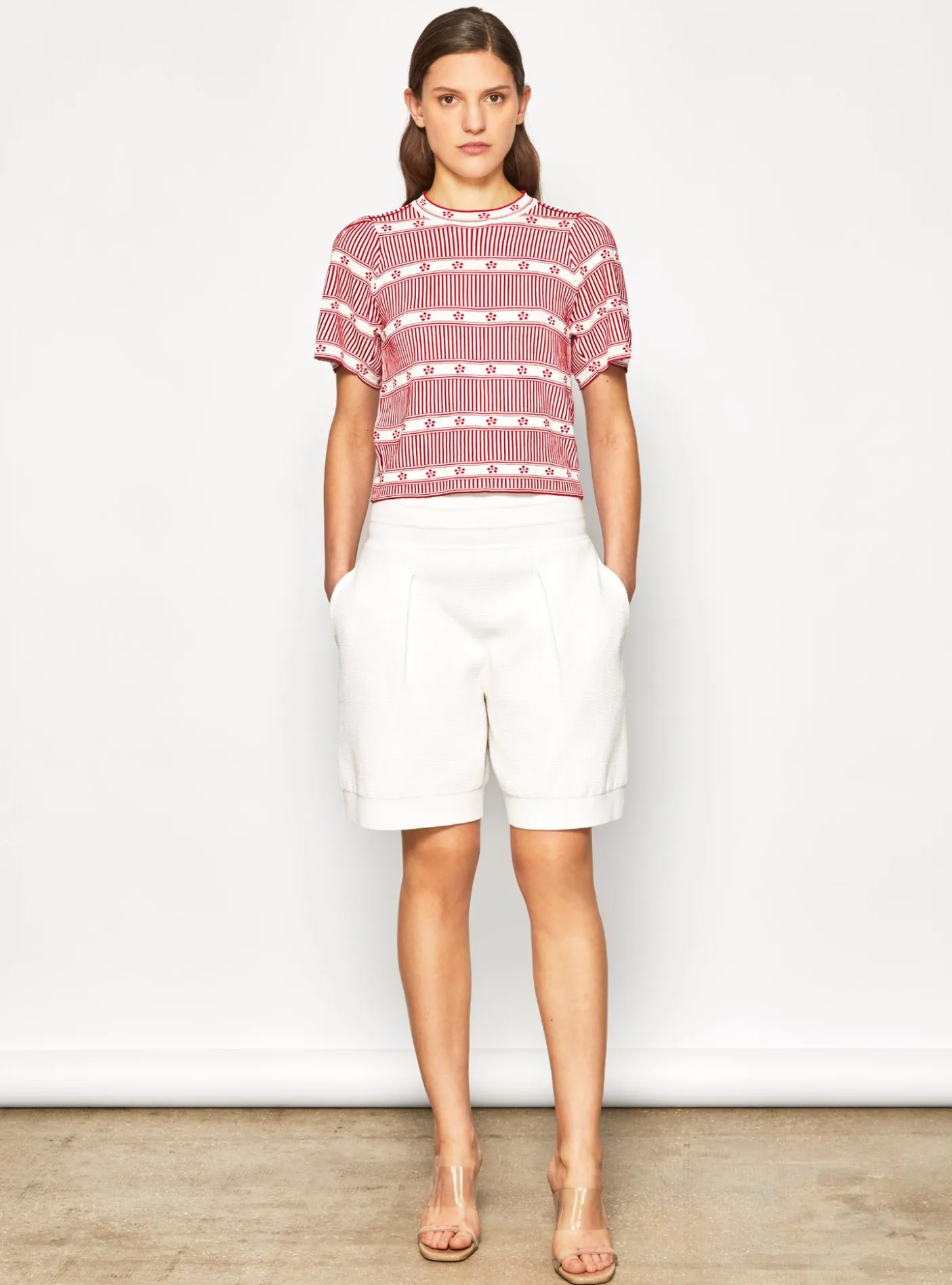 top jacquard mini fleurs
