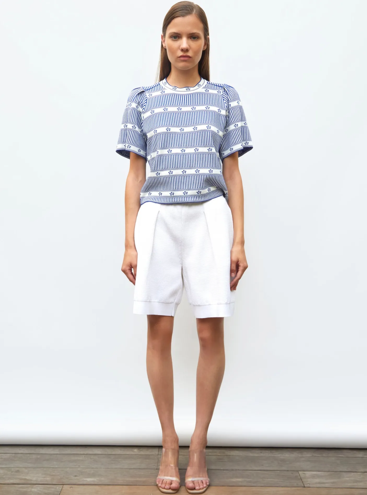 top jacquard mini fleurs