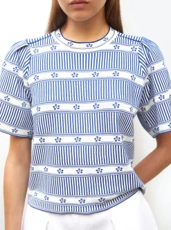top jacquard mini fleurs