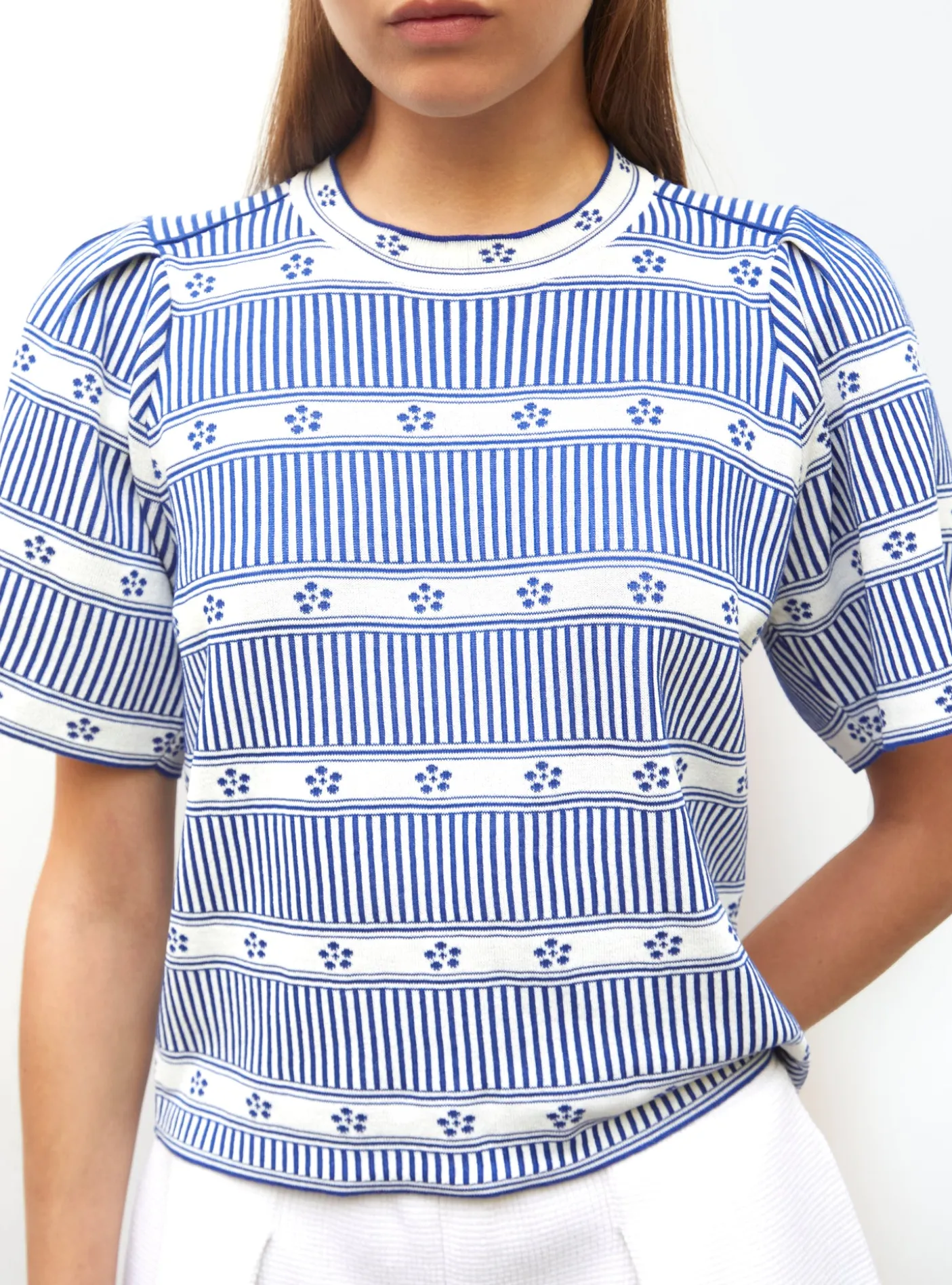 top jacquard mini fleurs