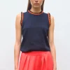 top maille à mini volants