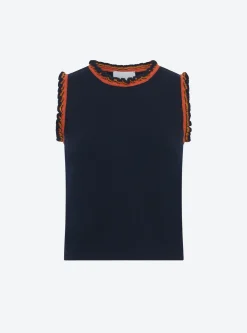 top maille à mini volants