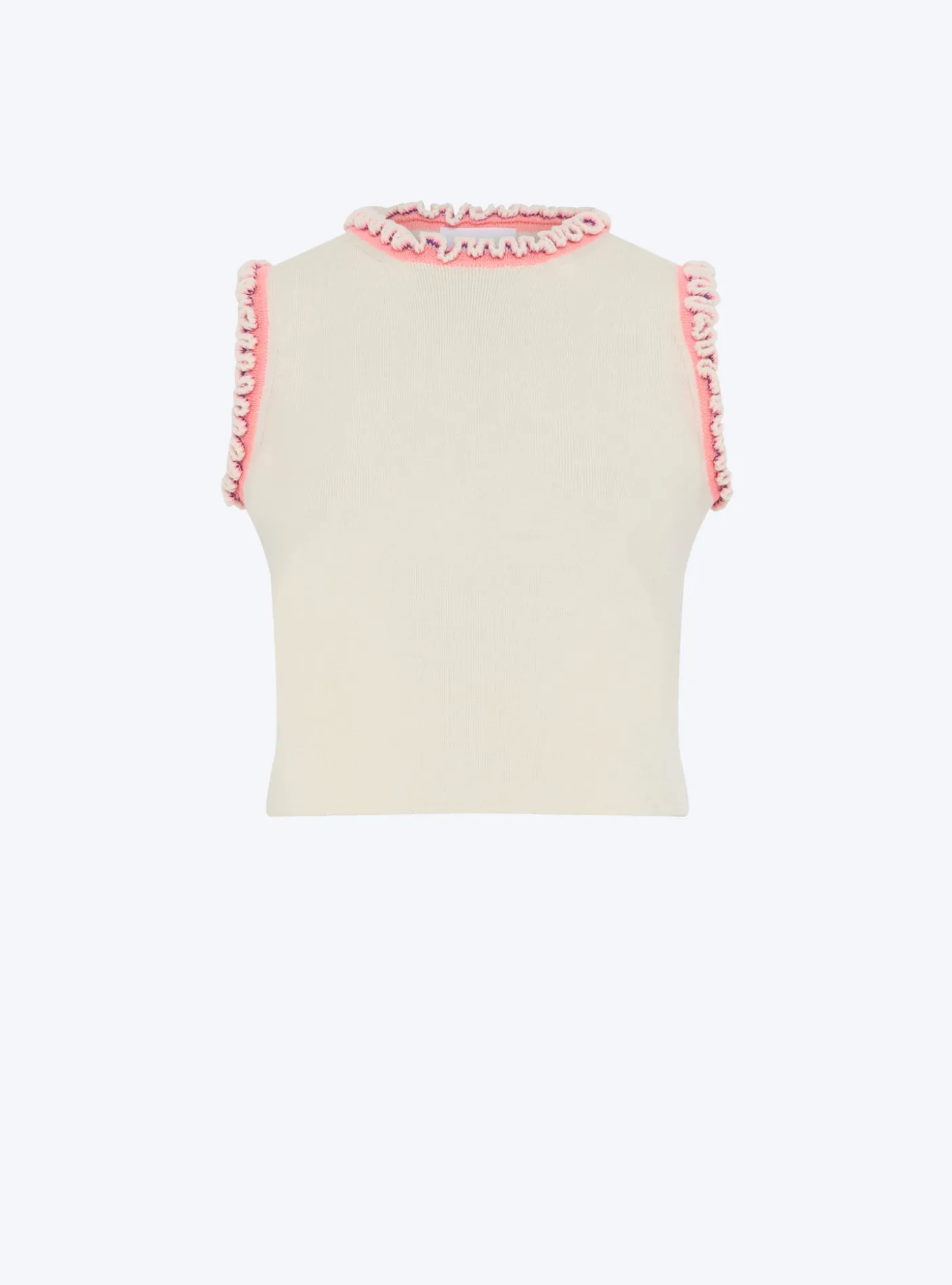 top maille à mini volants