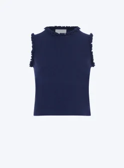top maille à mini volants