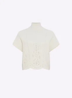 top maille broderie anglaise