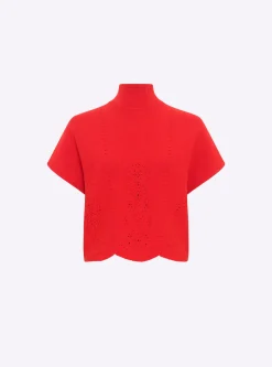 top maille broderie anglaise
