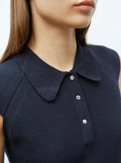 top maille petit col point de riz