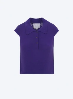 top maille petit col point de riz