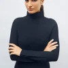 top maille point mousse col montant