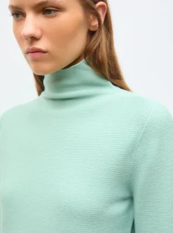 top maille point mousse col montant