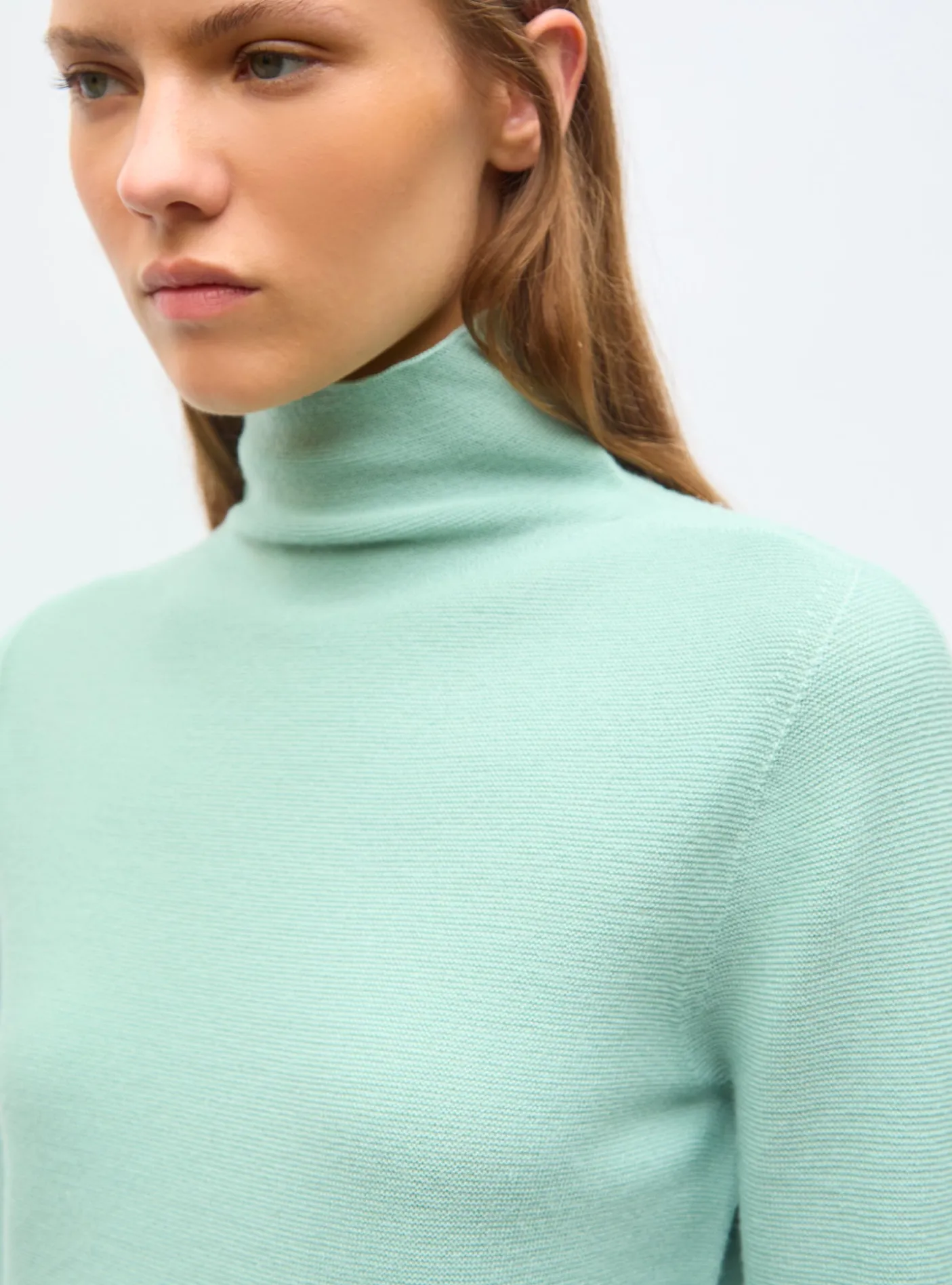 top maille point mousse col montant