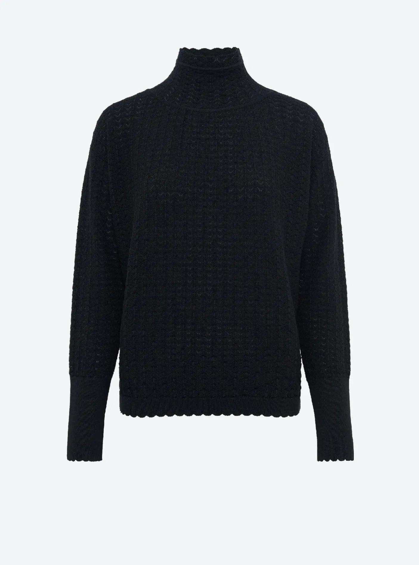 top maille pointelle col montant