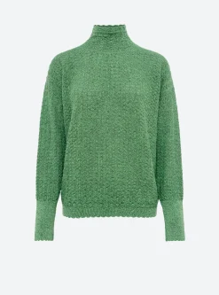 top maille pointelle col montant
