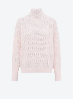 top maille pointelle col montant