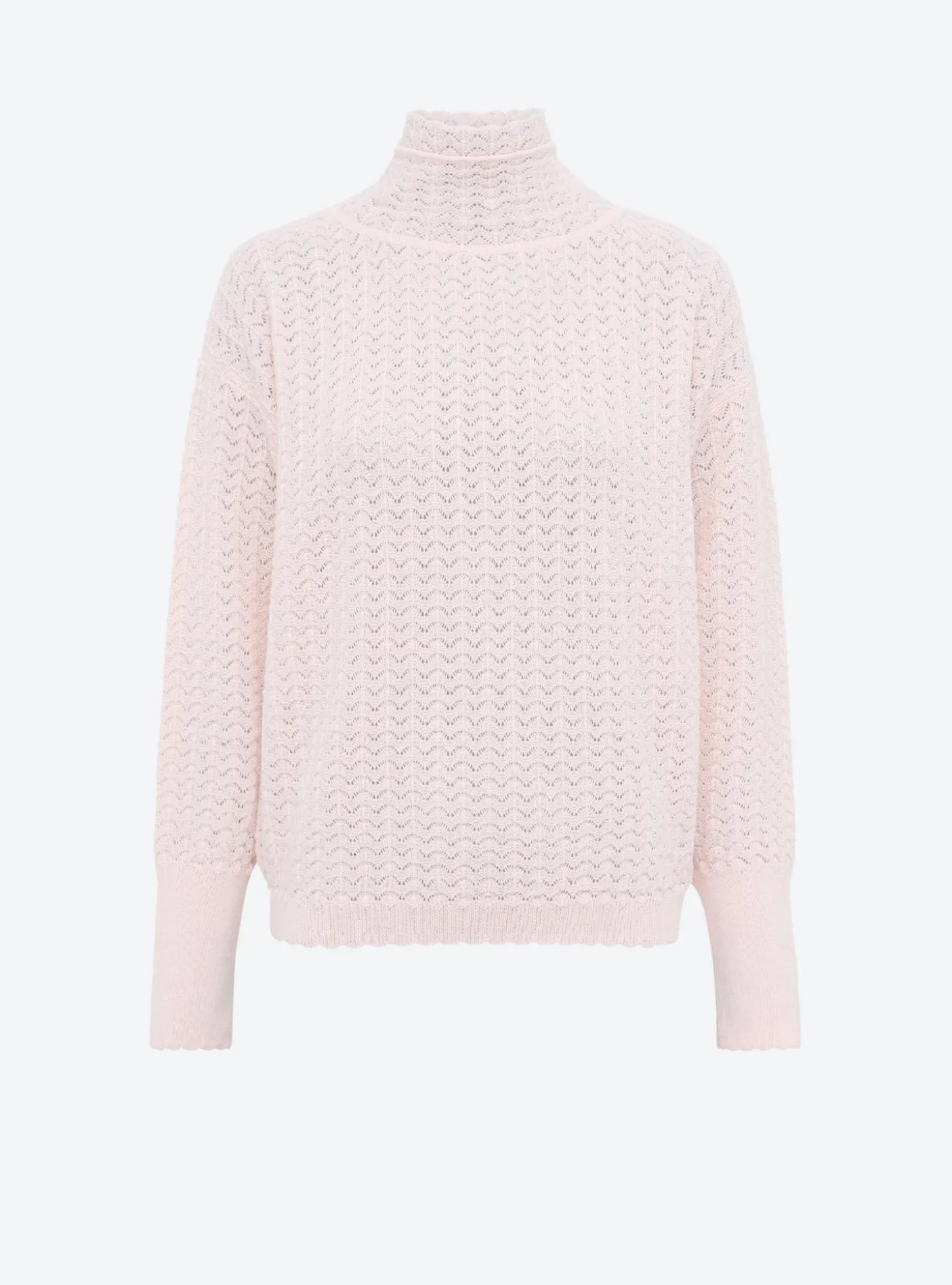 top maille pointelle col montant